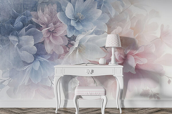 Ramo de flores numa superfície branca Papel de parede Ramo de flores numa superfície branca