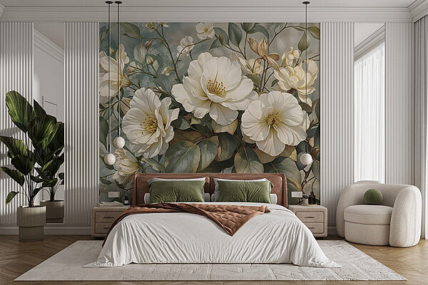 Lindas flores em tons suaves Papel de parede Lindas flores em tons suaves