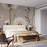 Papel de parede Flores delicadas numa paleta suave