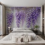 Papel de parede Ramo com flores roxas