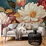 Papel de parede Flores vibrantes em cores suaves