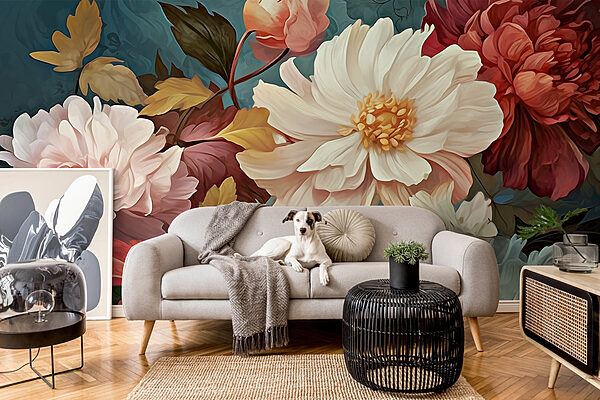 Flores vibrantes em cores suaves Papel de parede Flores vibrantes em cores suaves