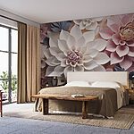 Papel de parede Grupo de flores com folhas