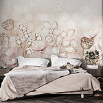 Papel de parede Flores suaves em delicada harmonia