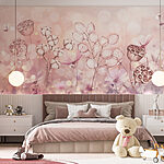 Papel de parede Flores delicadas em tons pastel suaves