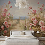 Papel de parede Pintura de rosas cor-de-rosa