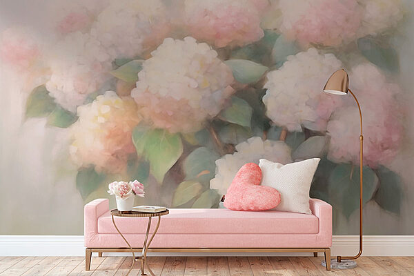 Pintura de flores sobre um fundo branco Papel de parede Pintura de flores sobre um fundo branco