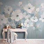 Papel de parede Pintura de flores brancas