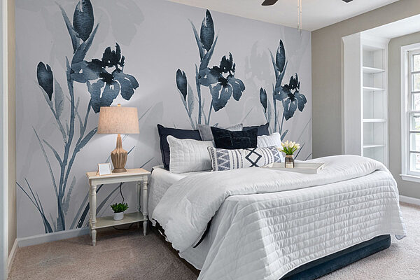 Design floral elegante em tons frios Papel de parede Design floral elegante em tons frios
