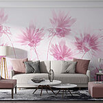 Papel de parede Grupo de flores cor-de-rosa