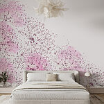 Papel de parede Flores cor-de-rosa com manchas roxas