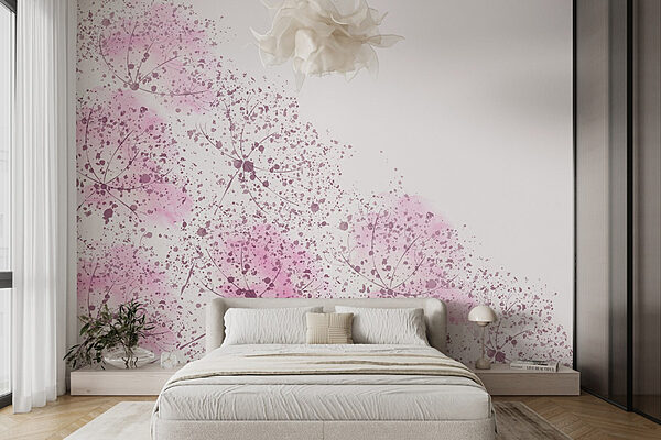 Flores cor-de-rosa com manchas roxas Papel de parede Flores cor-de-rosa com manchas roxas