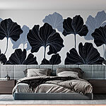 Papel de parede Folhas elegantes em tons suaves