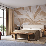 Papel de parede Folhas delicadas em tons suaves