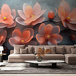 Papel de parede Grupo de flores cor-de-rosa num ramo