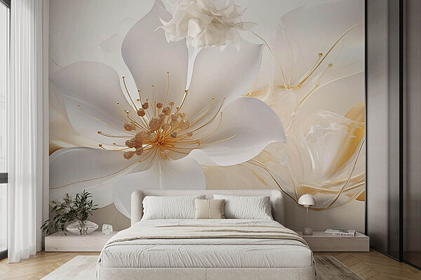 Flor delicada com pormenores elegantes Papel de parede Flor delicada com pormenores elegantes