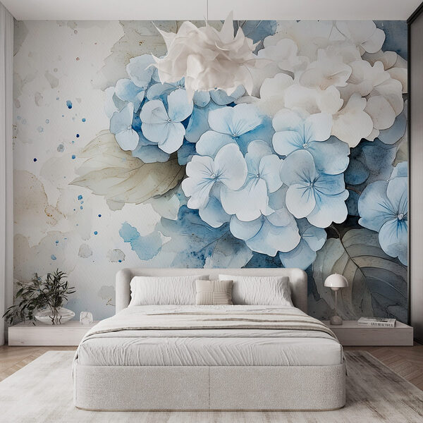 Papel de parede Aguarela de um ramo de flores (REF: w02493) Papel de parede Papel de parede Aguarela de um ramo de flores (REF: w02493)