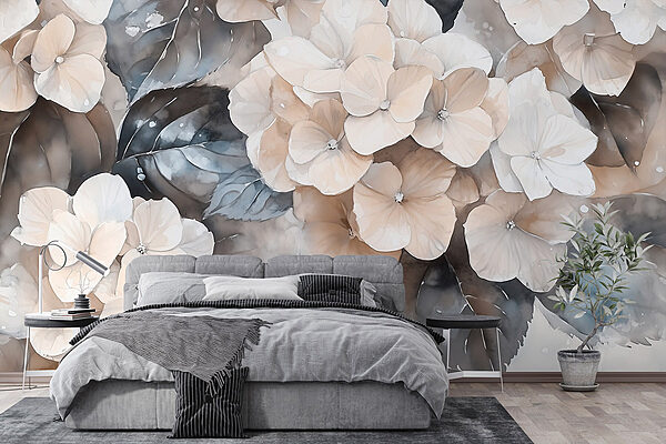 Papel de parede Elegância natural em tons suaves (REF: w02488) Papel de parede Papel de parede Elegância natural em tons suaves (REF: w02488)