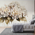 Papel de parede Pintura de um ramo de flores brancas