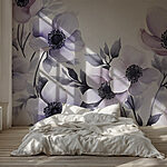Papel de parede Pintura de flores sobre uma superfície branca