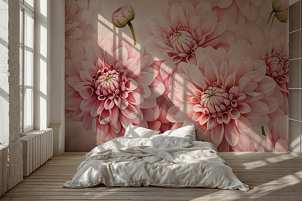 Grupo de flores cor-de-rosa Papel de parede Grupo de flores cor-de-rosa