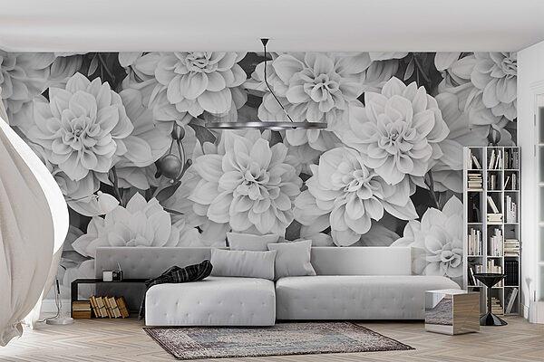 Grupo de flores brancas Papel de parede Grupo de flores brancas