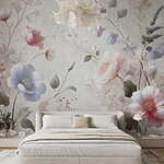 Papel de parede Flores delicadas em tons suaves.