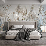 Papel de parede Pintura de flores e plantas