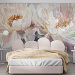 Papel de parede Pintura de flores sobre um fundo branco