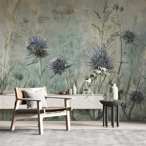 Papel de parede Pintura de flores e plantas