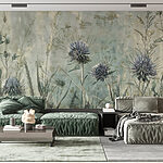 Papel de parede Pintura de flores e plantas