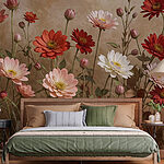 Papel de parede Grupo de flores em hastes