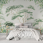 Papel de parede Pintura de árvores e plantas