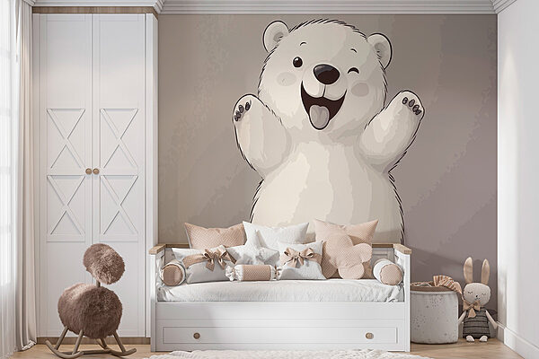 Desenho animado de um urso polar Papel de parede Desenho animado de um urso polar