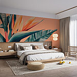 Papel de parede Arranjo de flores tropicais vibrantes