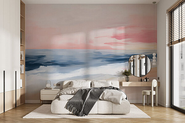 Pintura de uma praia Papel de parede Pintura de uma praia