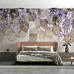 Papel de parede Folhas delicadas em tons suaves