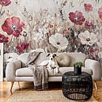 Papel de parede Pintura de flores num campo