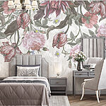 Papel de parede Flores delicadas em cores suaves