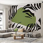 Papel de parede Riscas de zebra verdes e pretas