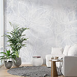 Papel de parede Padrão floral branco sobre um fundo branco