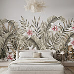 Papel de parede Flora tropical em cores suaves
