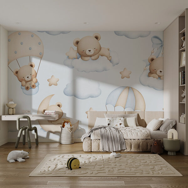 Papel de parede Papel de parede Padrão sem costuras de ursos de peluche (REF: w02385)