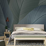 Papel de parede Folhas texturadas em cores suaves.