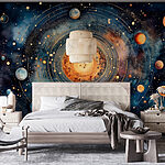 Papel de parede Pintura de planetas no espaço