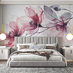 Papel de parede Flores delicadas em tons suaves