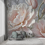 Papel de parede Flores delicadas em tons pastel suaves