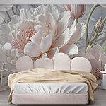 Papel de parede Flores delicadas em tons pastel suaves