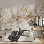 Papel de parede Flores serenas em tons suaves.