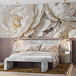 Papel de parede Grupo de flores brancas